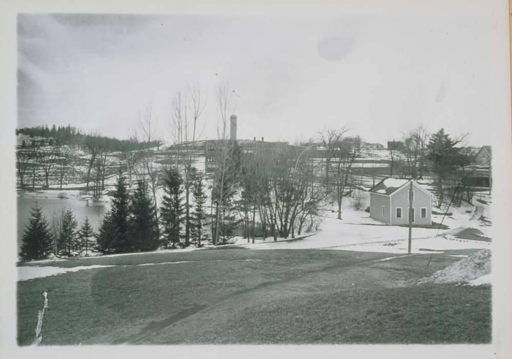 Iowa History, tree, Iowa, Storrs, CT, lake, Archives & Special Collections, University of Connecticut Library, snow, history of Iowa