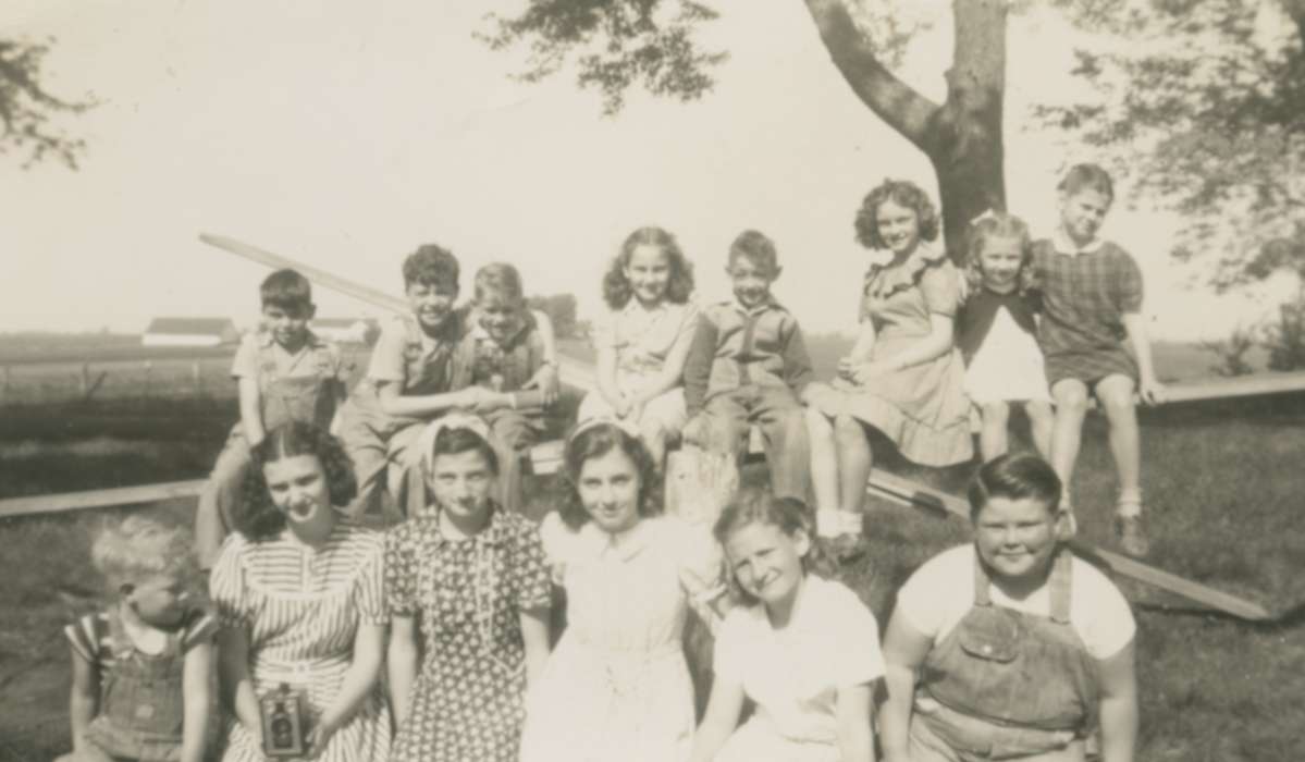 Portraits - Group, history of Iowa, Maharry, Jeanne, Iowa History, Taylor County, IA, see-saw, Iowa, Schools and Education, Children