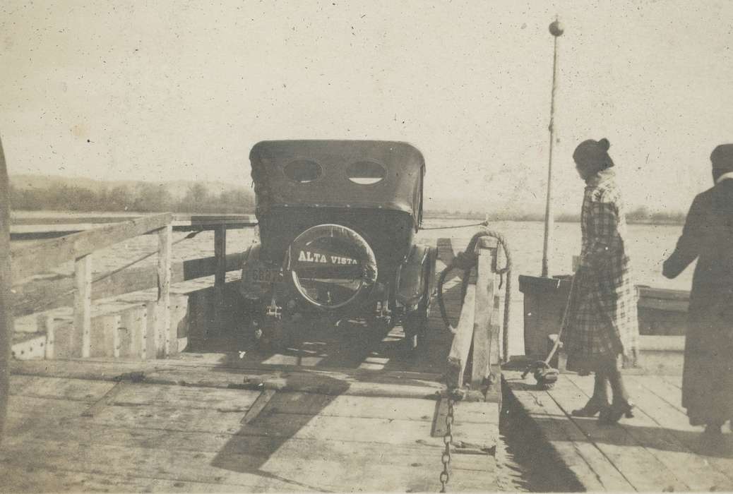 Lakes, Rivers, and Streams, Neessen, Ben, jacket, Motorized Vehicles, Iowa History, ferry, Alta Vista, IA, Iowa, history of Iowa