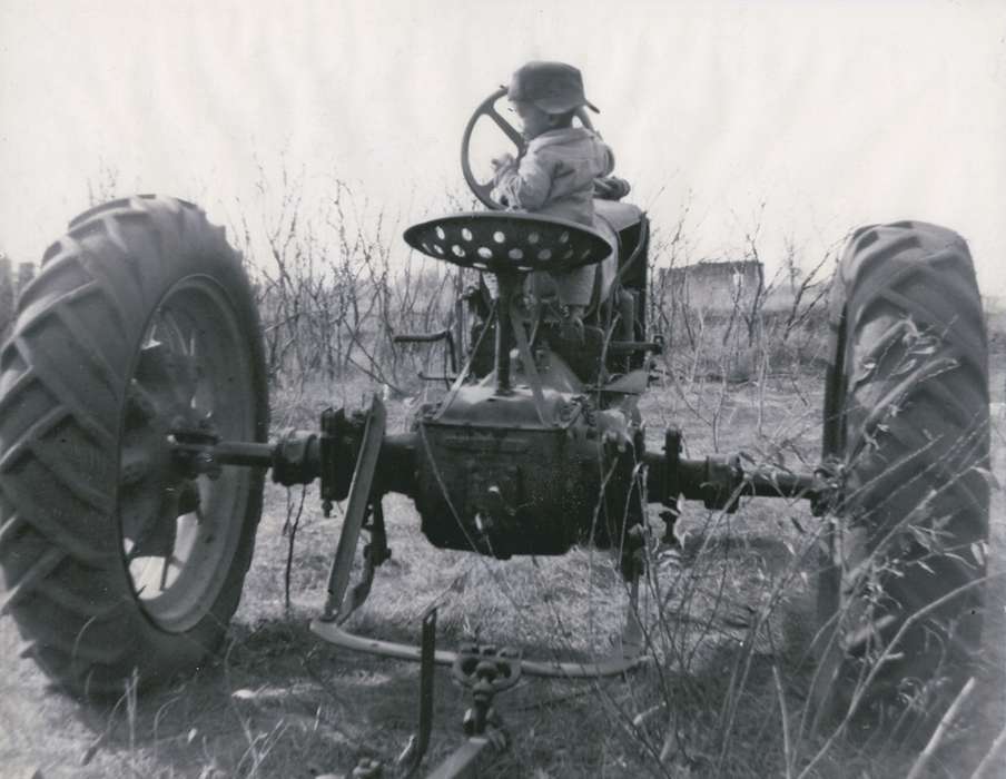 Farming Equipment, People of Color, african american, history of Iowa, Cook, Mike, Iowa History, tractor, Iowa, Waterloo, IA, Children, toddler, Farms