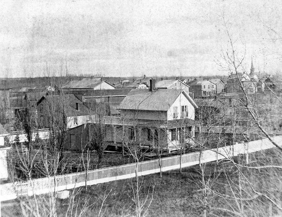 Iowa, Iowa History, house, fence, Cities and Towns, history of Iowa, Farley, IA, Scherrman, Pearl