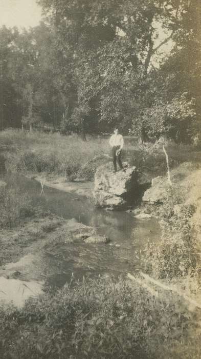 Lakes, Rivers, and Streams, park, Iowa History, Leisure, Iowa, history of Iowa, correct date needed, Portraits - Individual, rock, Hatcher, Cecilia, Anamosa, IA