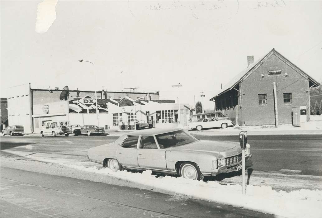 history of Iowa, Waverly Public Library, snow, Waverly, IA, Iowa, Motorized Vehicles, Winter, Iowa History, Cities and Towns, winter, cars