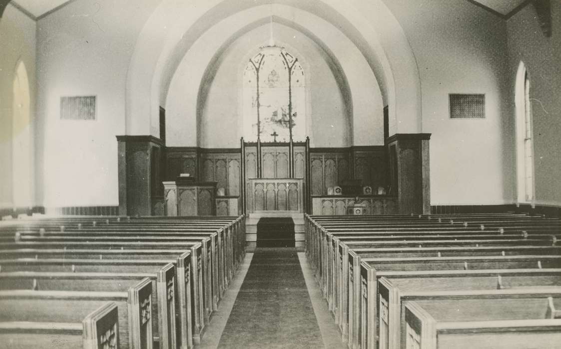 church, altar, Iowa, Religion, Fredericks, Robert, Religious Structures, Dubuque, IA, history of Iowa, pews, Iowa History