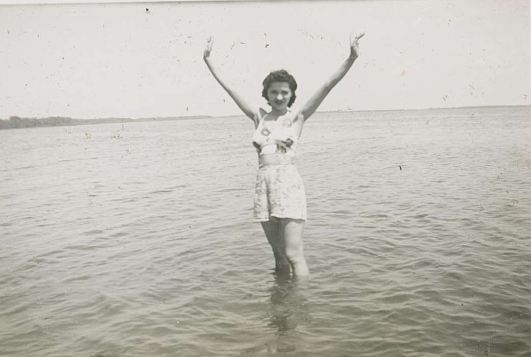 Travel, Campopiano Von Klimo, Melinda, lake, history of Iowa, Iowa History, Lakes, Rivers, and Streams, halter top, Iowa, bathing suit, Leisure, Okoboji, IA, Portraits - Individual