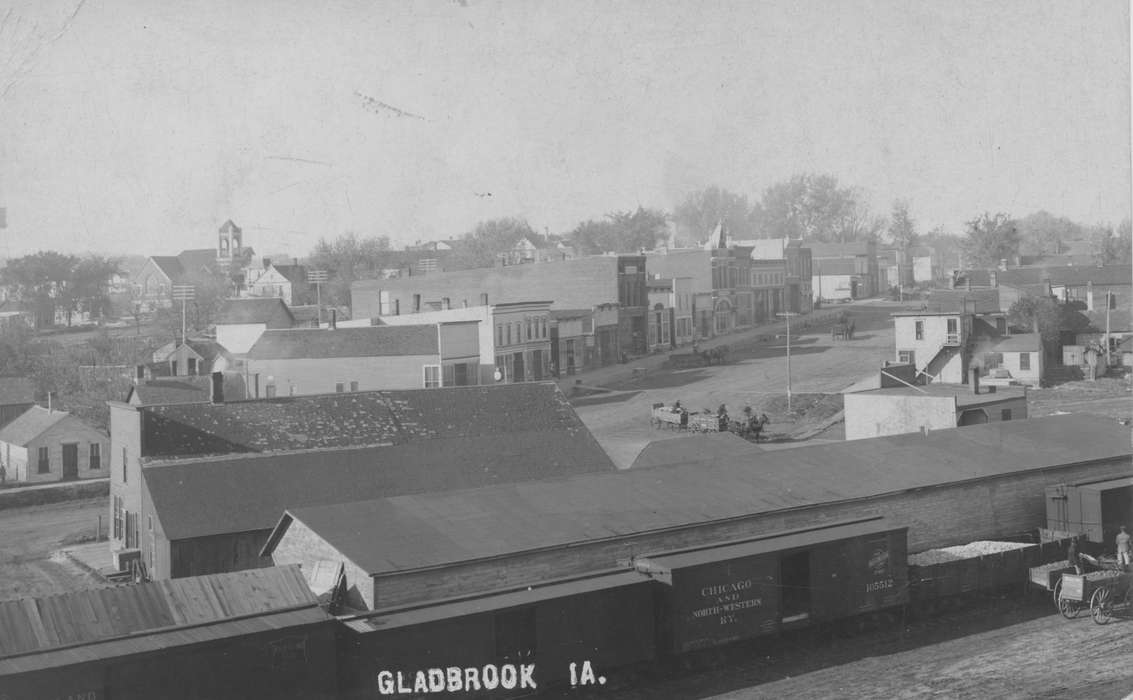 Gladbrook, IA, history of Iowa, storefront, Main Streets & Town Squares, Iowa, Train Stations, Cities and Towns, horse and buggy, Iowa History, Reinhard, Lisa