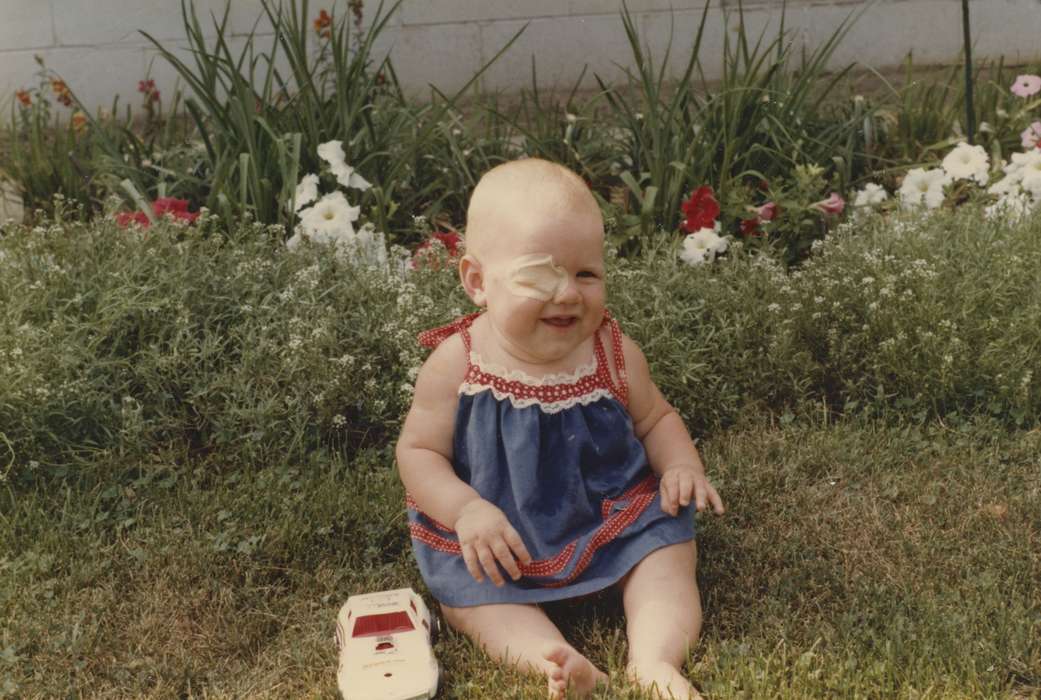 baby, flower, Iowa, grass, toy, East, Lindsey, Children, Portraits - Individual, Reinbeck, IA, history of Iowa, Iowa History