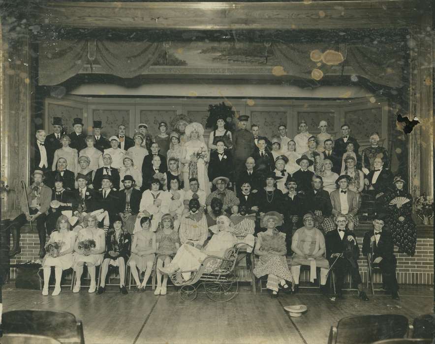 stereotype, minstrel, Iowa History, theater, Iowa, history of Iowa, stereotype of african american, Portraits - Group, play, Pate, Linda, Mediapolis, IA, blackface