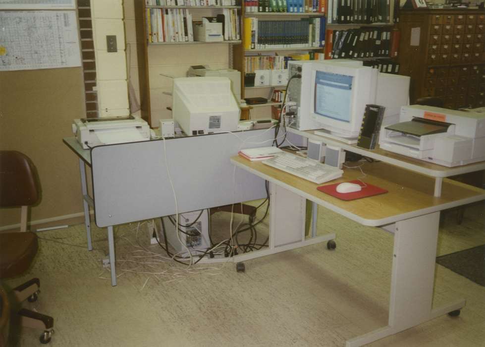 Main Streets & Town Squares, Waverly Public Library, history of Iowa, Iowa History, printer, Iowa, desk, desktop computer, Leisure