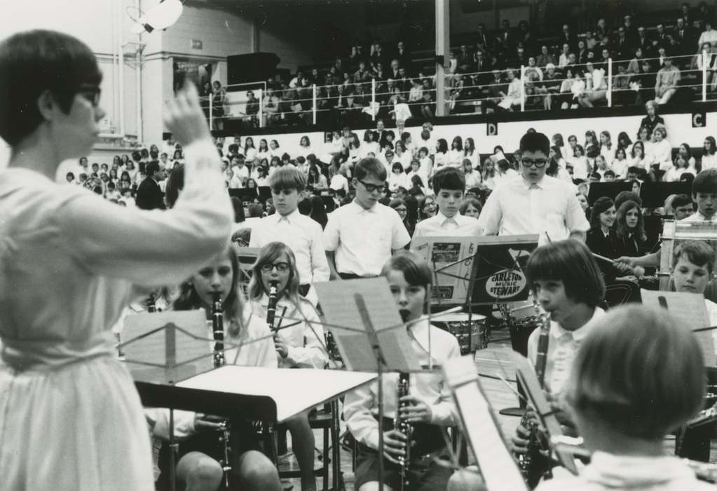 history of Iowa, Iowa History, instruments, school band, children, Iowa, students, Schools and Education, correct date needed, Waverly Public Library