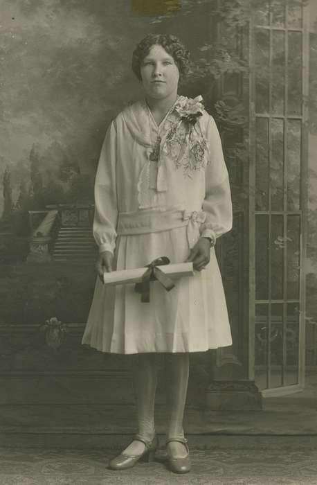 diploma, Whittemore, IA, history of Iowa, Iowa History, girl, high school, graduation, Iowa, Thul, Cheryl, Children, Portraits - Individual