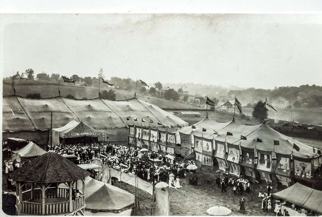 history of Iowa, Iowa History, Entertainment, tent, Anamosa Library & Learning Center, Aerial Shots, Iowa, Anamosa, IA, Leisure, circus