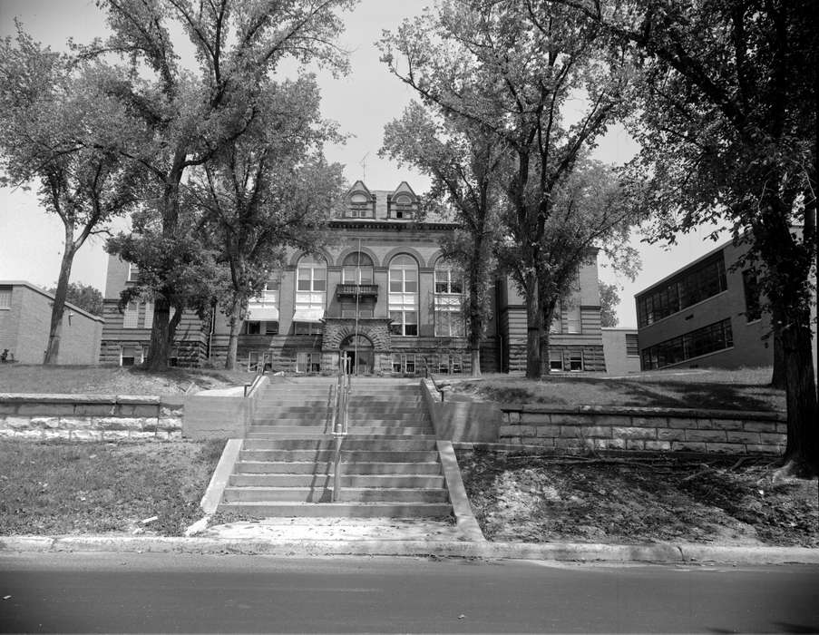 Lemberger, LeAnn, Cities and Towns, school, Iowa History, Iowa, history of Iowa, steps, Schools and Education, Ottumwa, IA, tree