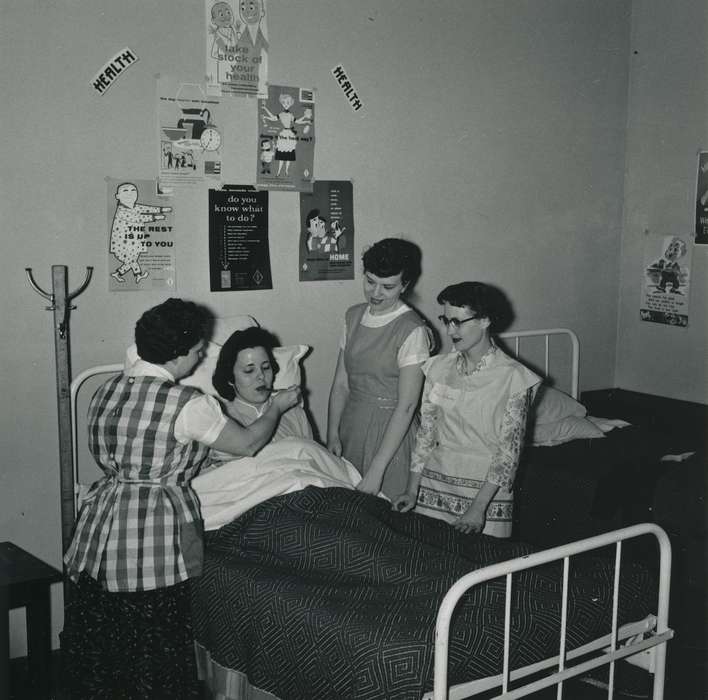Hospitals, hospital, Iowa History, Waverly Public Library, Iowa, history of Iowa, nurses, women at work, IA, women