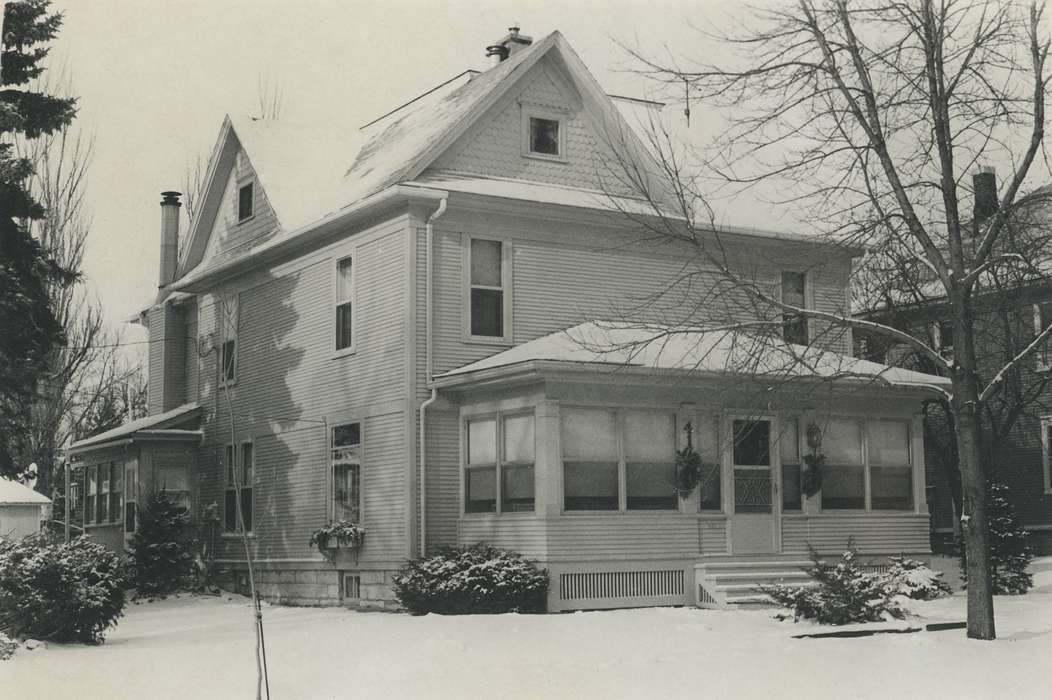 bushes, history of Iowa, Iowa History, Winter, window, Waverly, IA, Iowa, Waverly Public Library