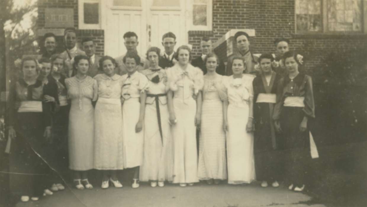 Portraits - Group, history of Iowa, Maharry, Jeanne, Iowa History, prom, Conway, IA, dance, Iowa, Schools and Education, Leisure