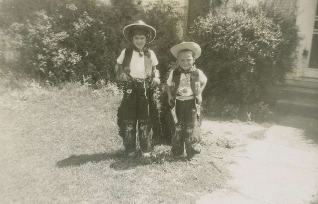 Portraits - Group, cowboy, vest, history of Iowa, Iowa History, Eagle Center, IA, cowboy hat, Christopher, Diane, Iowa, Children, chaps