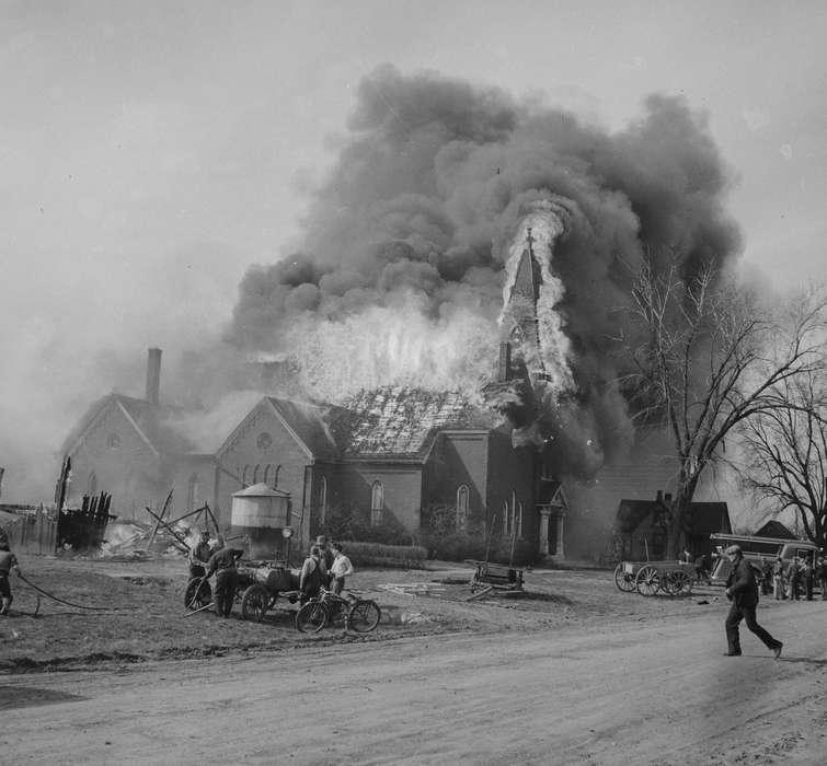 Iowa History, Iowa, church, Lemberger, LeAnn, Ottumwa, IA, history of Iowa, Religious Structures, fire truck, fire