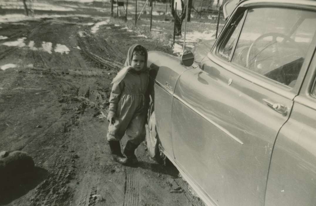 history of Iowa, snow pants, Iowa History, Winter, Motorized Vehicles, car, scarf, Eagle Center, IA, Christopher, Diane, Iowa, Farms, Children, hat
