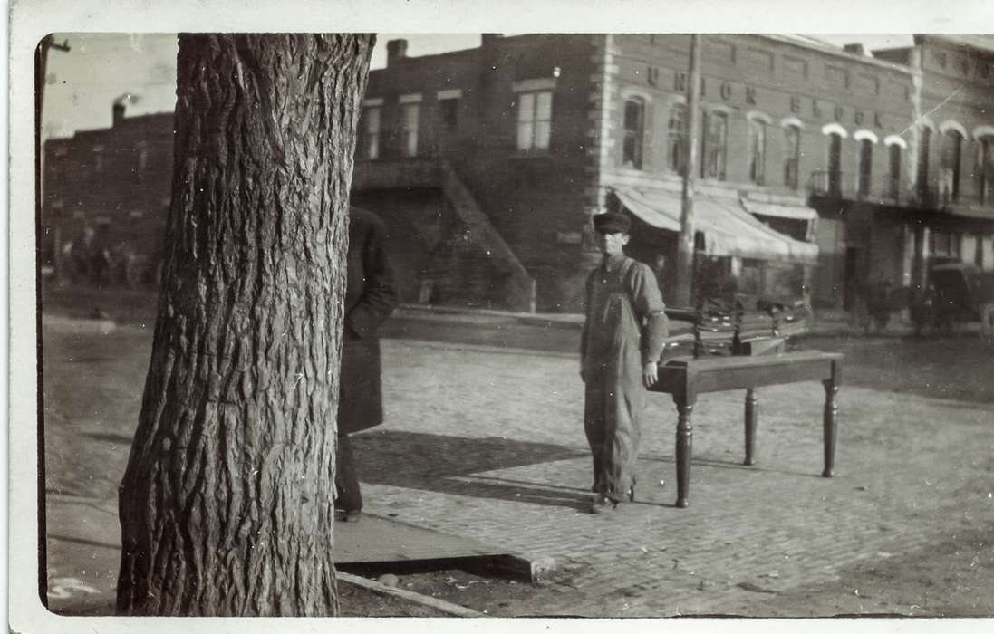Main Streets & Town Squares, furniture, history of Iowa, Iowa History, storefront, Anamosa Library & Learning Center, Iowa, Anamosa, IA, tree trunk, Labor and Occupations