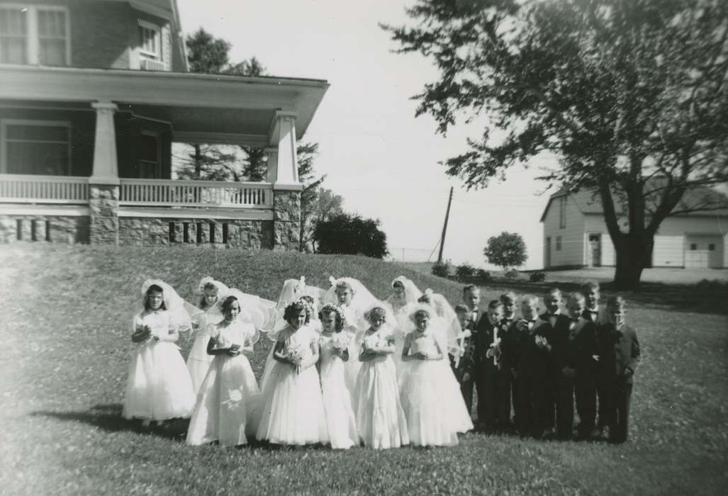 Portraits - Group, history of Iowa, Iowa History, first communion, Eagle Center, IA, Christopher, Diane, Iowa, Children, Religion
