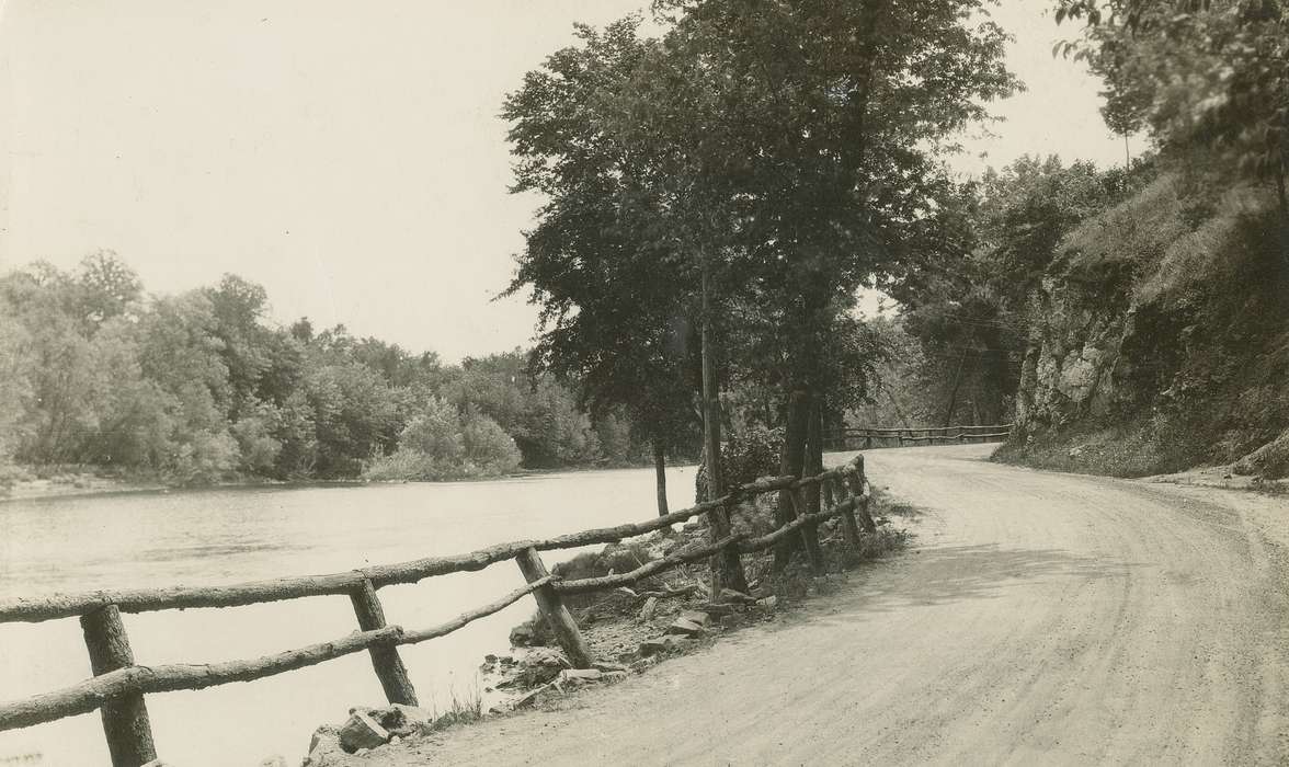 Anamosa, IA, history of Iowa, Iowa, Lakes, Rivers, and Streams, correct date needed, Iowa History, fence, Hatcher, Cecilia, river, Landscapes, road