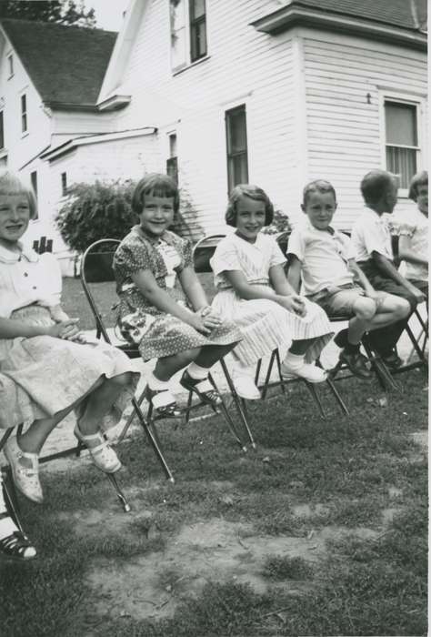 Baker, Earline, Iowa, chairs, Children, Cresco, IA, history of Iowa, Holidays, dresses, Iowa History