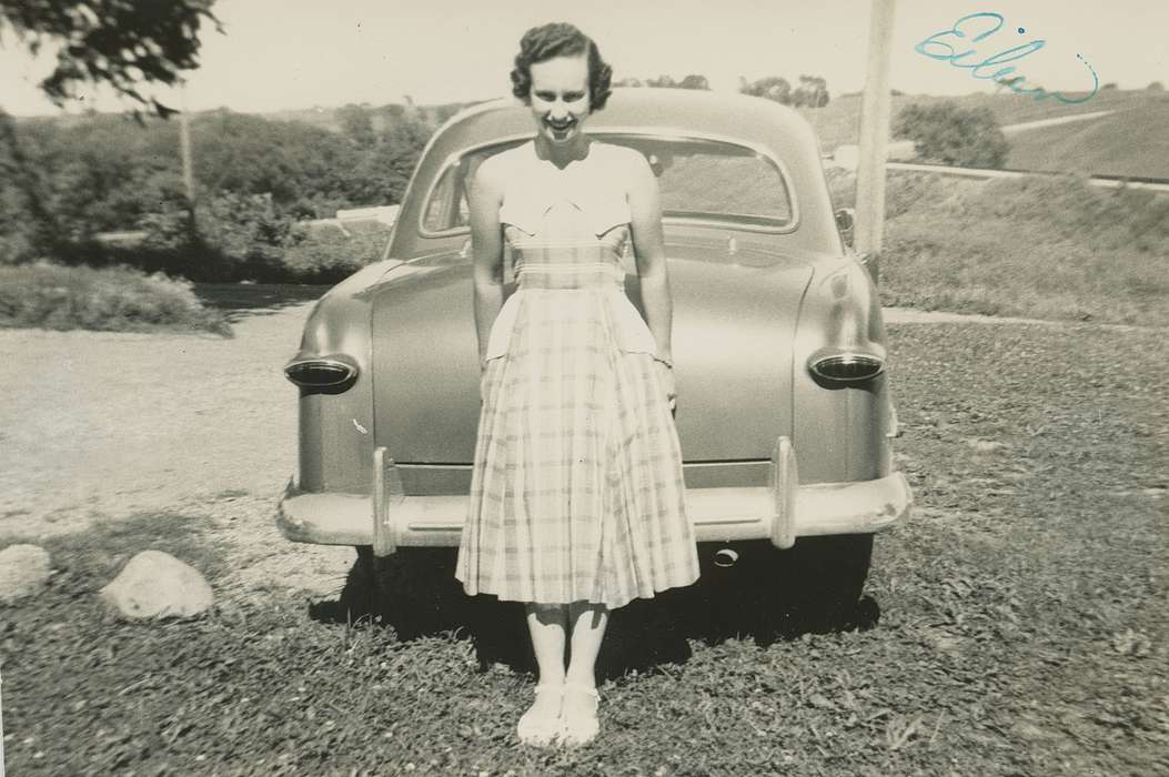 Moulton, IA, Fowler, Wade, history of Iowa, Motorized Vehicles, Farms, Iowa, car, dress, Portraits - Individual, rock, Iowa History