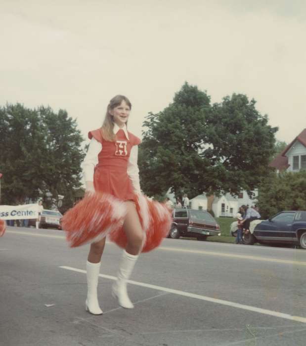 Zimmermann, Sallie, history of Iowa, Iowa History, Entertainment, parade, cheerleader, Sioux City, IA, Fairs and Festivals, Iowa, Schools and Education, Sports