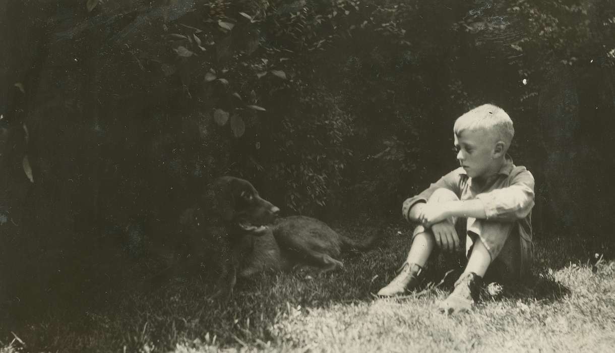 Animals, Iowa History, Iowa, McMurray, Doug, dog, Webster City, IA, Children, boy, history of Iowa