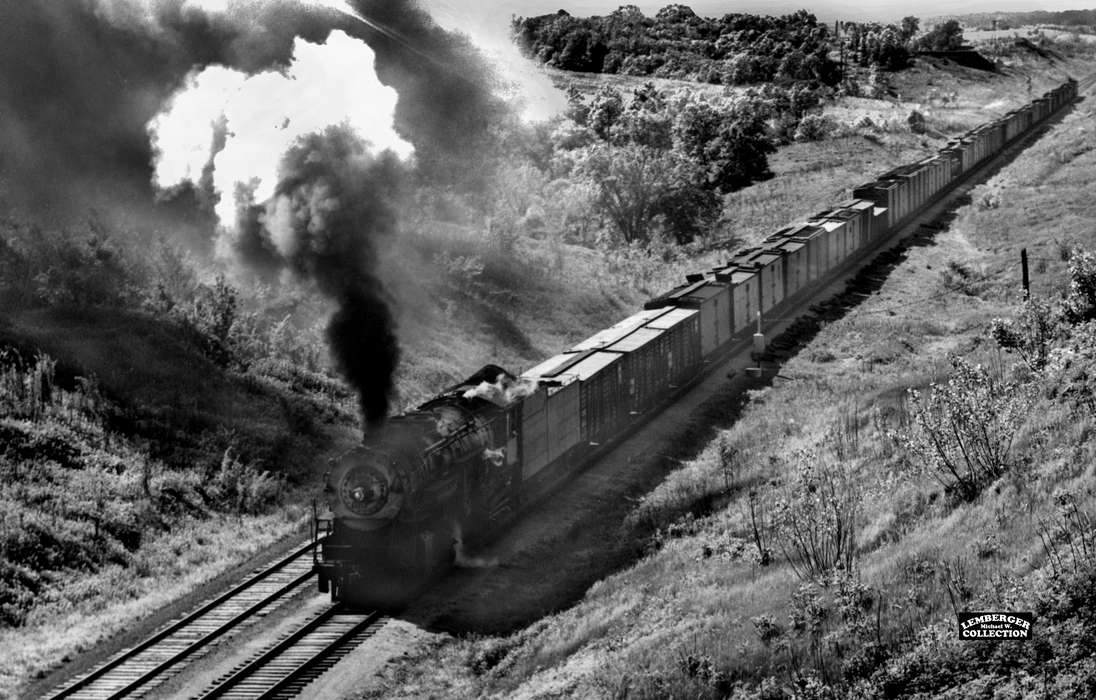 Lemberger, LeAnn, boxcar, steam engine, Motorized Vehicles, Iowa History, rail car, smokestack, Iowa, history of Iowa, Ottumwa, IA
