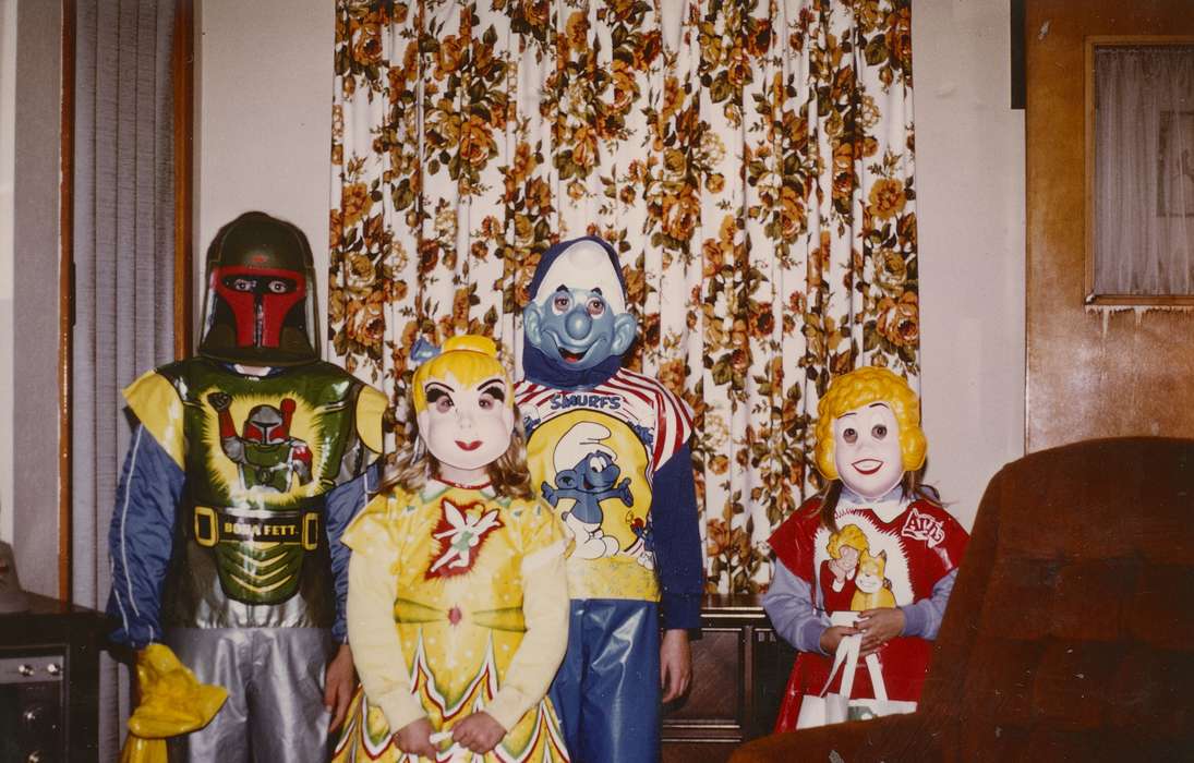 Portraits - Group, curtain, Iowa, East, Lindsey, Iowa History, living room, Children, Homes, Reinbeck, IA, halloween, history of Iowa, costume