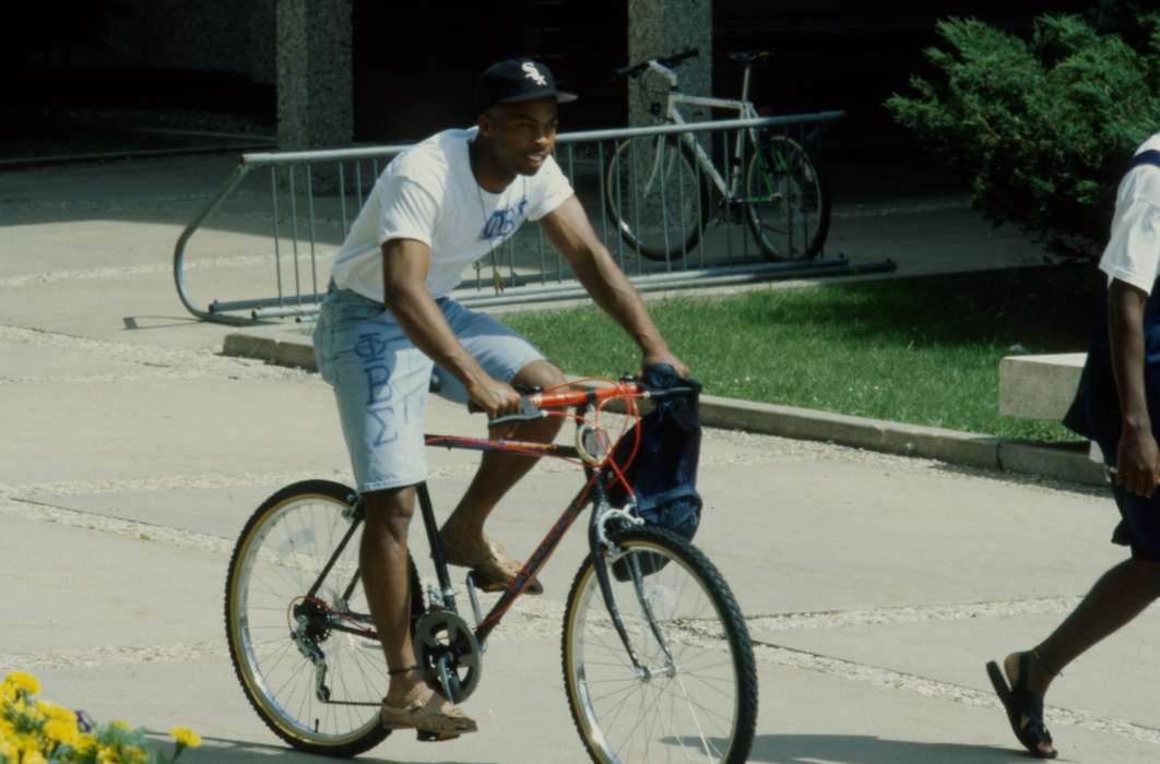 jeans, People of Color, african american, Cedar Falls, IA, history of Iowa, Iowa History, shorts, uni, bicycle, UNI Special Collections & University Archives, Iowa, Schools and Education, university of northern iowa, bike, Leisure