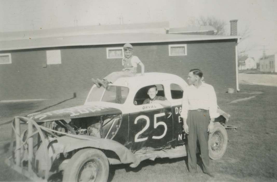 Portraits - Group, racecar, history of Iowa, Iowa History, Motorized Vehicles, race car, car, Iowa, Stockton, IA, Sports, Knutsen, Harry & Char, Children