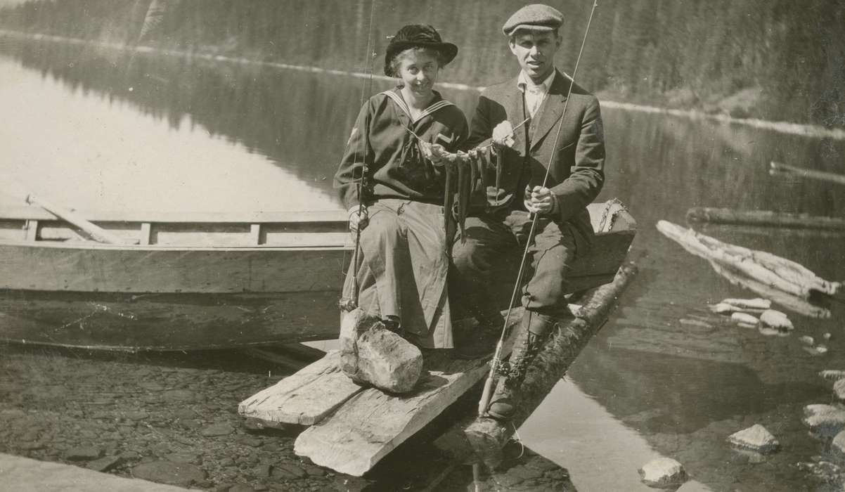 Outdoor Recreation, Portraits - Group, fish, Travel, Iowa, fishing pole, McMurray, Doug, boat, fishing rod, Glacier National Park, MT, fishing, lake, history of Iowa, glacier national park, Iowa History