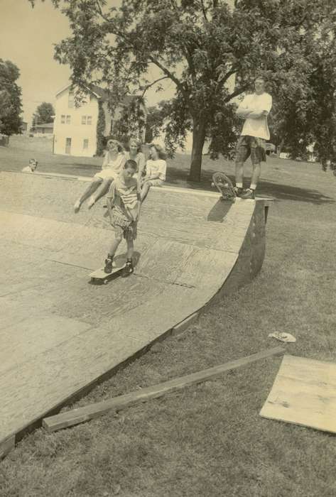 Waverly Public Library, Iowa History, Shell Rock, IA, history of Iowa, boy, skateboard ramp, Iowa, Leisure, children, Children, skateboard