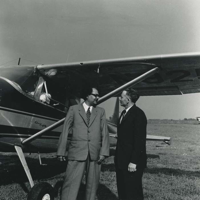 men, history of Iowa, Iowa History, IA, Motorized Vehicles, airplane, Iowa, Waverly Public Library