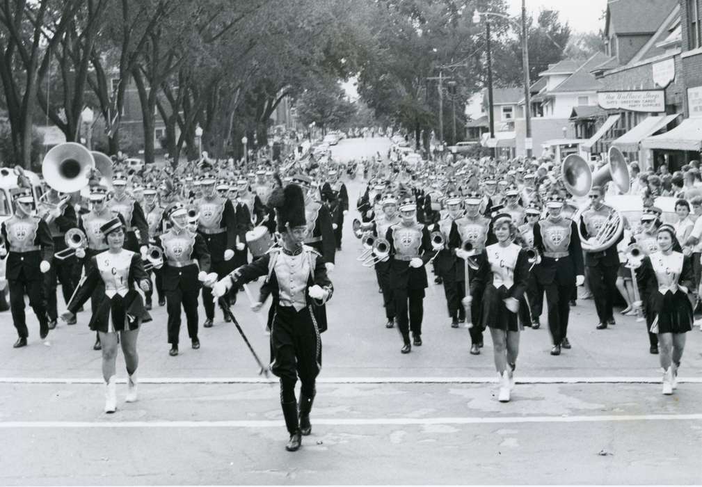 college hill, Iowa, Iowa History, UNI Special Collections & University Archives, uni, university of northern iowa, Entertainment, instrument, Cedar Falls, IA, Cities and Towns, marching band, history of Iowa, Main Streets & Town Squares, iowa state teachers college