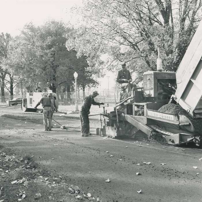 Waverly Public Library, history of Iowa, Iowa History, Waverly, IA, Iowa, Cities and Towns, construction, road paving, Labor and Occupations