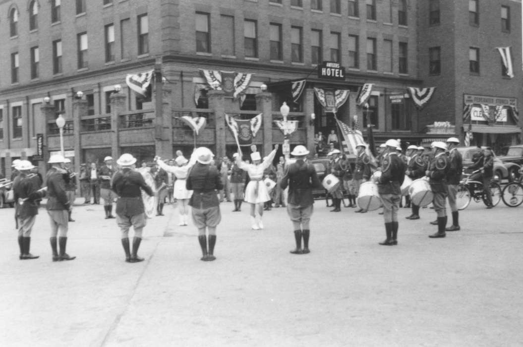 Fairs and Festivals, Suarez, Christine, history of Iowa, Spirit Lake, IA, Main Streets & Town Squares, Iowa, Iowa History, marching band