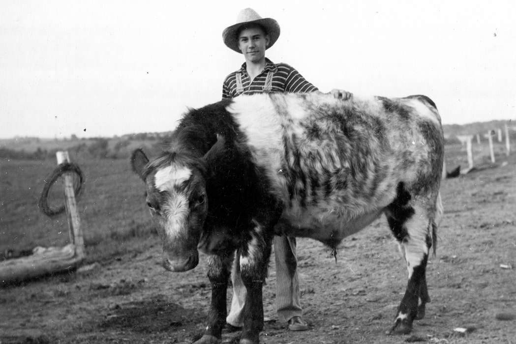 Iowa, Animals, Iowa History, Mason City, IA, Children, Portraits - Individual, rancher, Farms, history of Iowa, Brockmeyer, Janet, bull, ranch