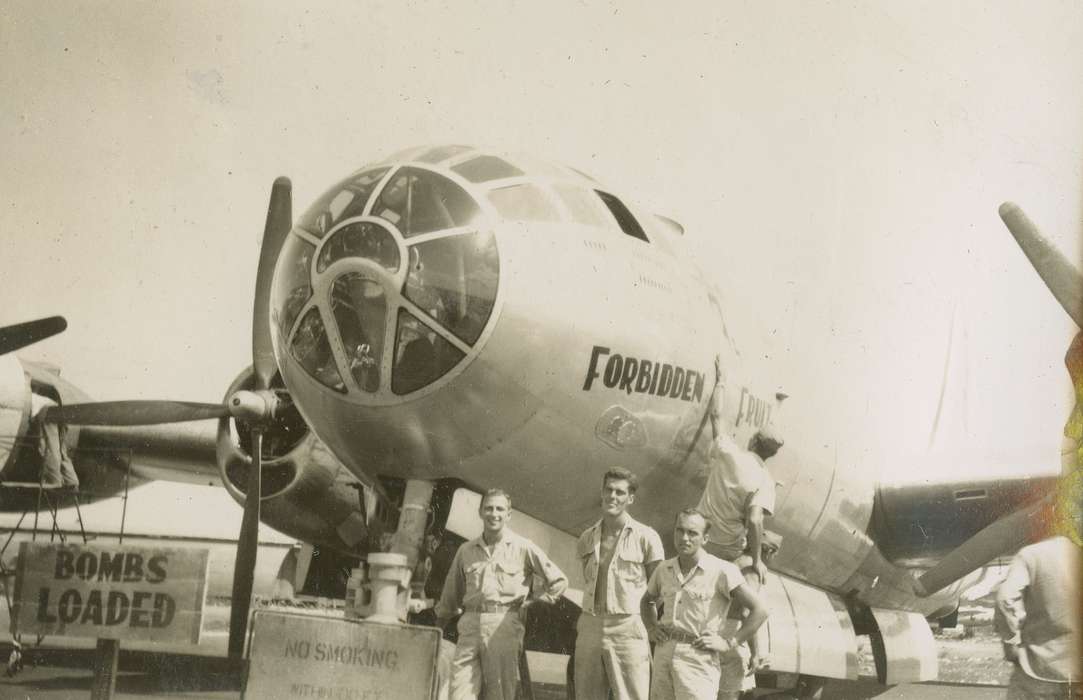 Motorized Vehicles, Military and Veterans, Iowa History, Iowa, history of Iowa, Portraits - Group, airplane, Fink-Bowman, Janna, Japan