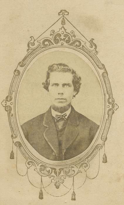 vest, bow tie, history of Iowa, Iowa History, Pella, IA, beard, man, Iowa, Olsson, Ann and Jons, carte de visite, Portraits - Individual