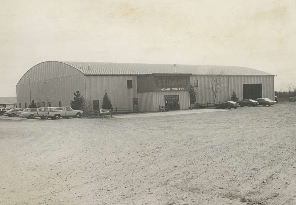 Waverly, IA, truck, history of Iowa, Motorized Vehicles, gravel, Iowa, car, sign, correct date needed, Businesses and Factories, Waverly Public Library, Iowa History, gravel road, tree