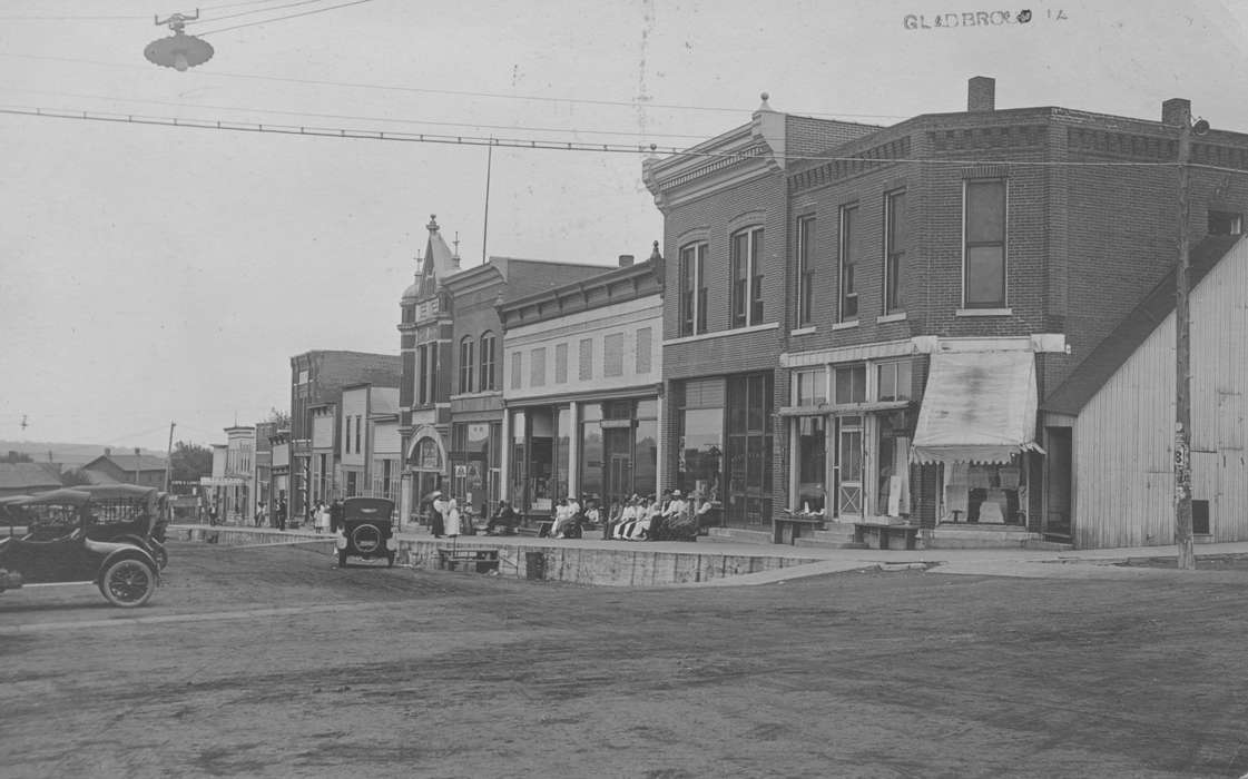 Gladbrook, IA, history of Iowa, Motorized Vehicles, Reinhard, Lisa, Main Streets & Town Squares, Iowa, Cities and Towns, car, store, Iowa History, Leisure