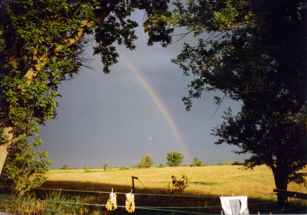 Landscapes, Iowa, clothesline, weather, rainbow, field, Boylan, Margie, history of Iowa, Iowa History, Murray, IA