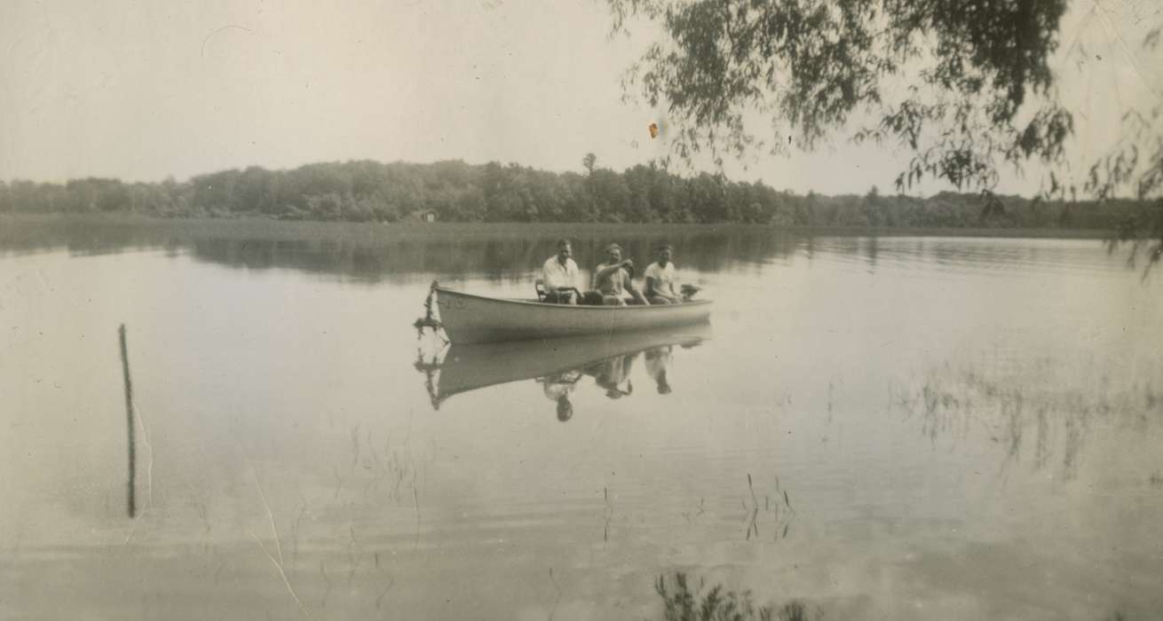 Portraits - Group, history of Iowa, Iowa History, Stockton, IA, Lakes, Rivers, and Streams, fishing, Iowa, Outdoor Recreation, boat, Knutsen, Harry & Char
