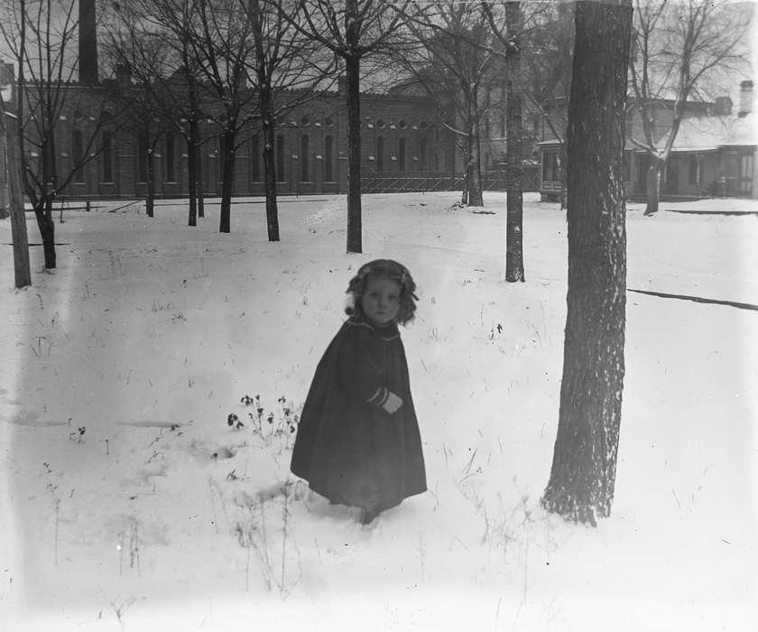 IA, Iowa, Children, Portraits - Individual, Cities and Towns, Anamosa Library & Learning Center, Winter, history of Iowa, snow, Iowa History