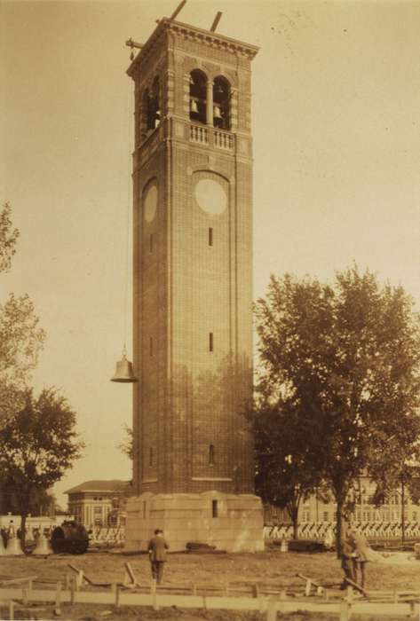 Cedar Falls, IA, history of Iowa, bell, Iowa History, uni, iowa state teachers college, UNI Special Collections & University Archives, Iowa, Schools and Education, university of northern iowa, construction, campanile