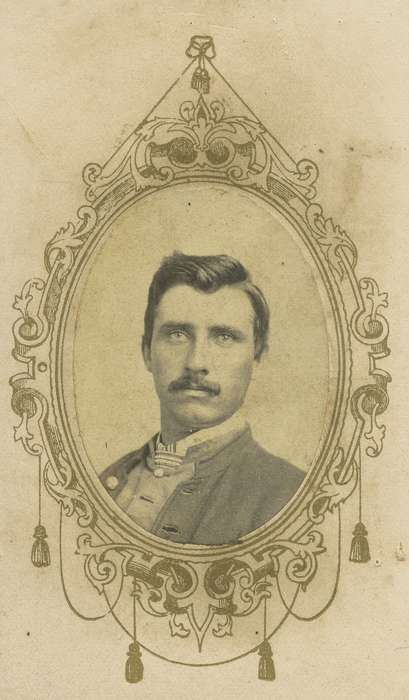 carte de visite, Iowa, vest, Olsson, Ann and Jons, Portraits - Individual, Decorah, IA, man, mustache, history of Iowa, Iowa History